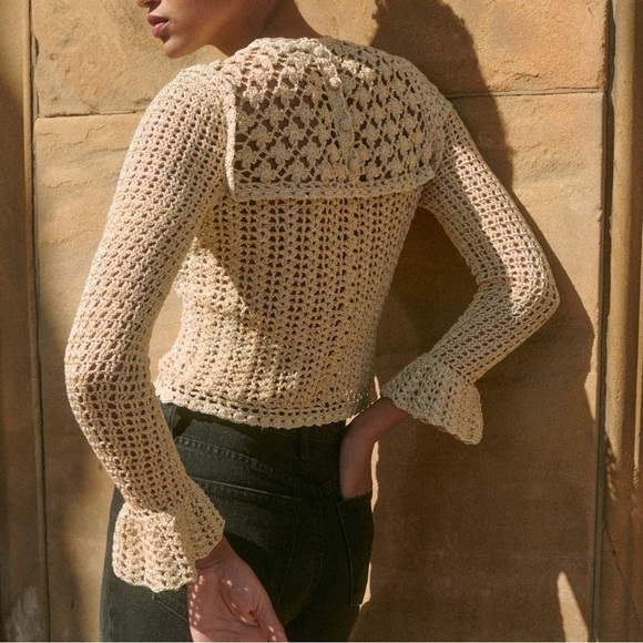 Doen Heirloom Madeira Crochet Top in Goldleaf - Medium - Picture 4 of 5